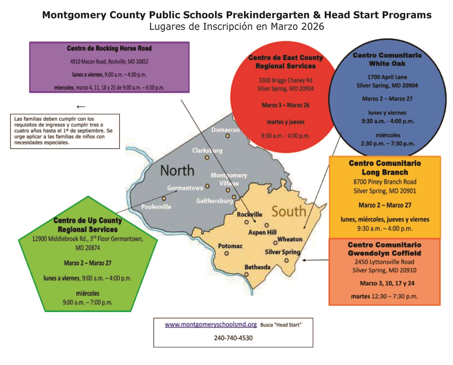 Head Start PreK Registration Locations March 2026 Spanish